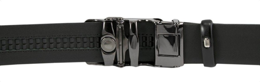 Pasek Automatyczny - Skóra Naturalna - His Story - Czarny, Elegancki