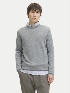 Jack & Jones Sweter Merino 12216817 Szary Regular Fit