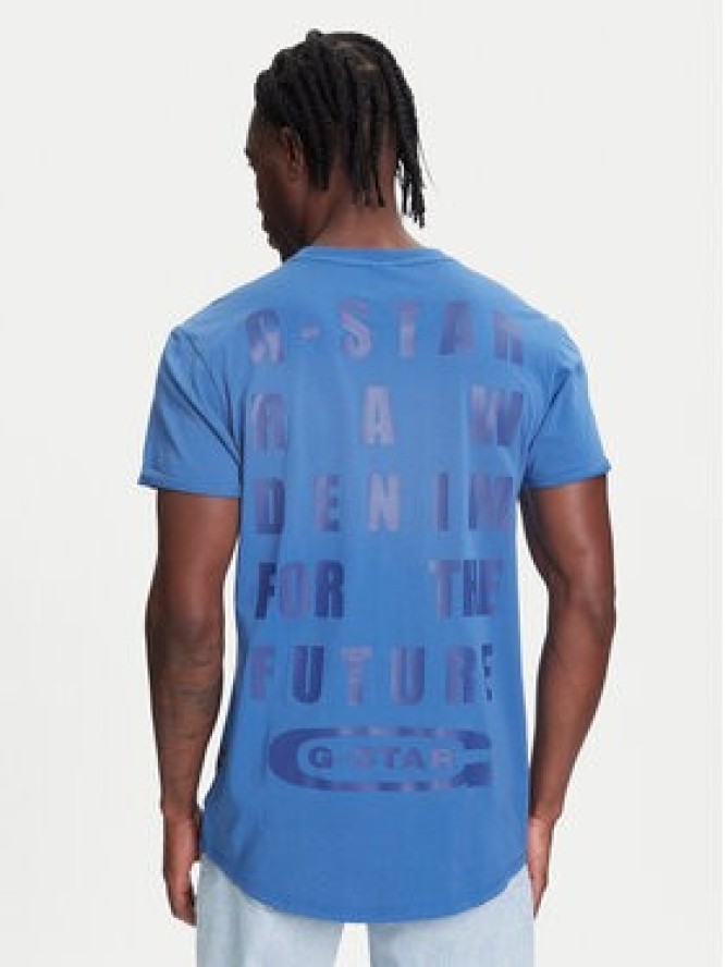 G-Star Raw T-Shirt Text Back D25971-2653 Niebieski Relaxed Fit