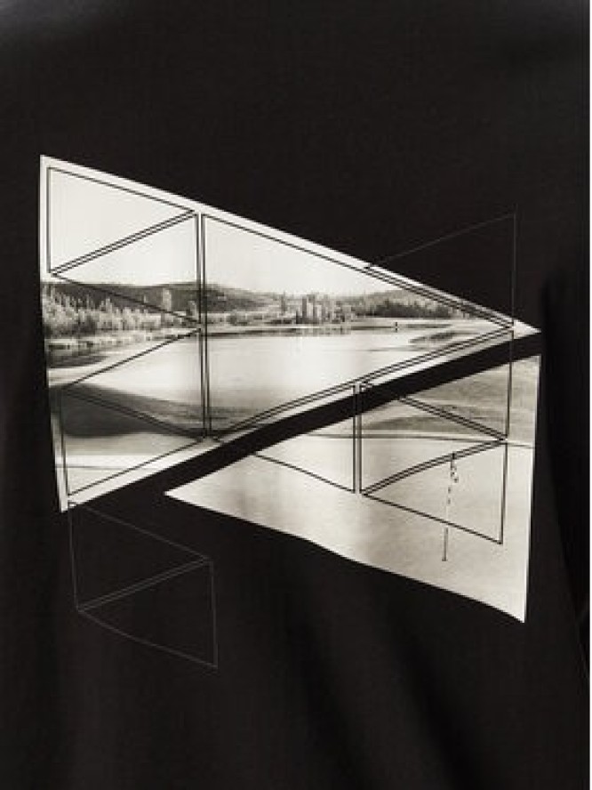 BOSS T-Shirt TS_Network Photo 50564740 Czarny Regular Fit
