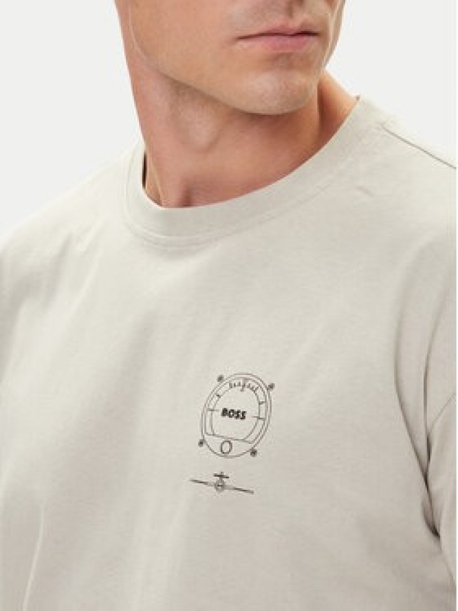 BOSS T-Shirt Te_Voyage 50546370 Beżowy Relaxed Fit