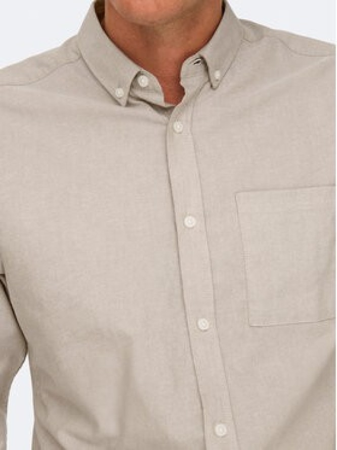 Only & Sons Koszula Alvaro 22006479 Beżowy Slim Fit