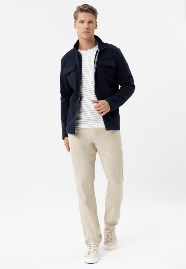 Spodnie chino z lnu, Comfort Fit, R-LINN
