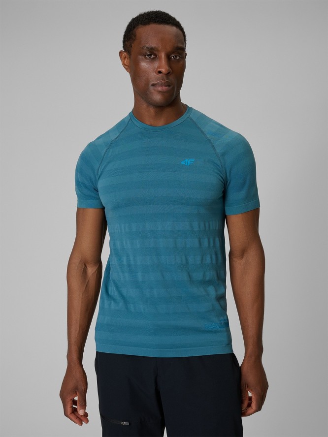 4F Koszulka trekkingowa regular szybkoschnąca męska - granatowa S/M