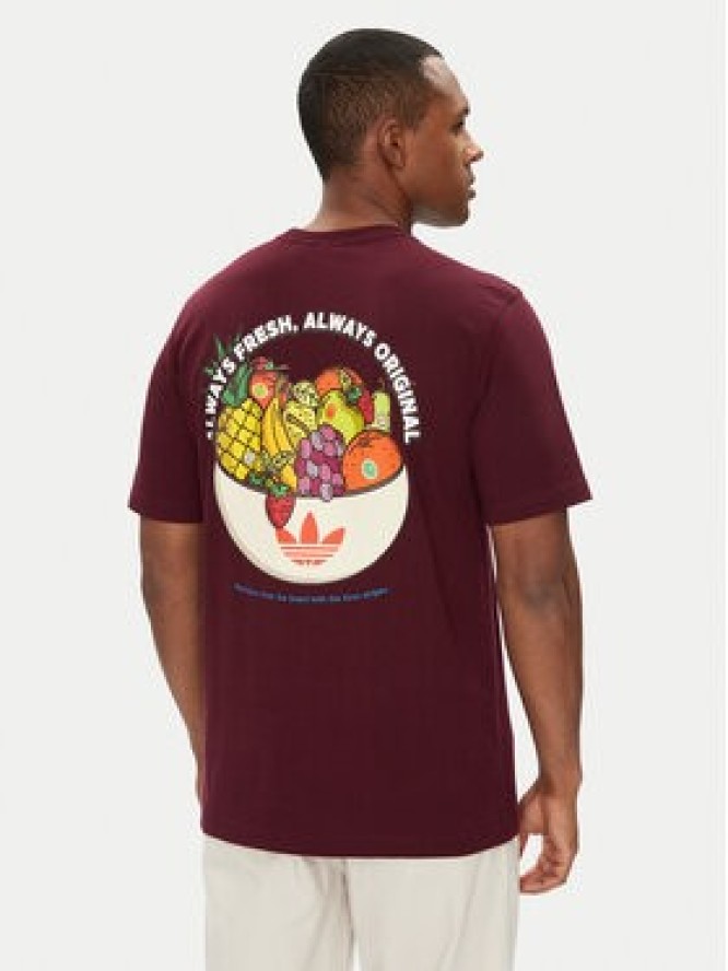 adidas T-Shirt JW2976 Bordowy Loose Fit