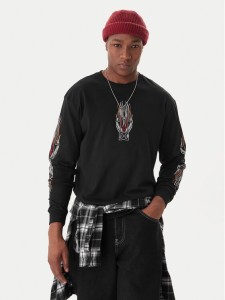 DC Shoes Longsleeve Burn Out HLS EDYZT04355 Czarny Regular Fit