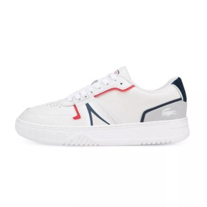 Buty Lacoste L001 Skórzane Białe/Navy/Czerwone