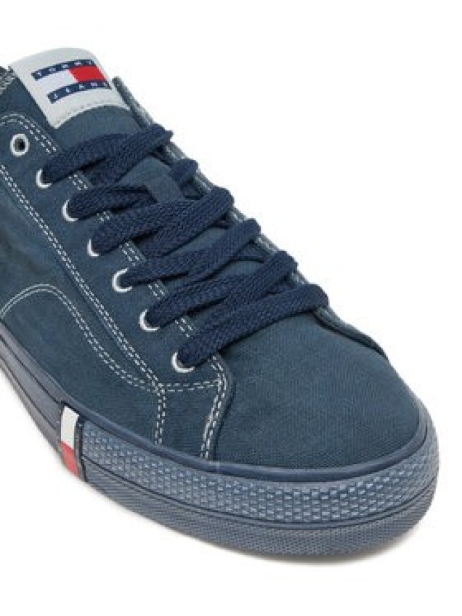 Tommy Jeans Tenisówki Archive Vulc. Y2K Washed Canvas EM0EM01720 Granatowy