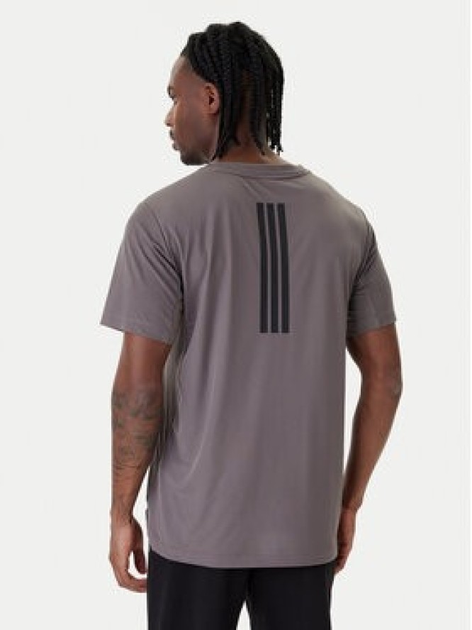 adidas Koszulka techniczna D4T PrimeLift 3 Stripes KE9936 Szary Regular Fit