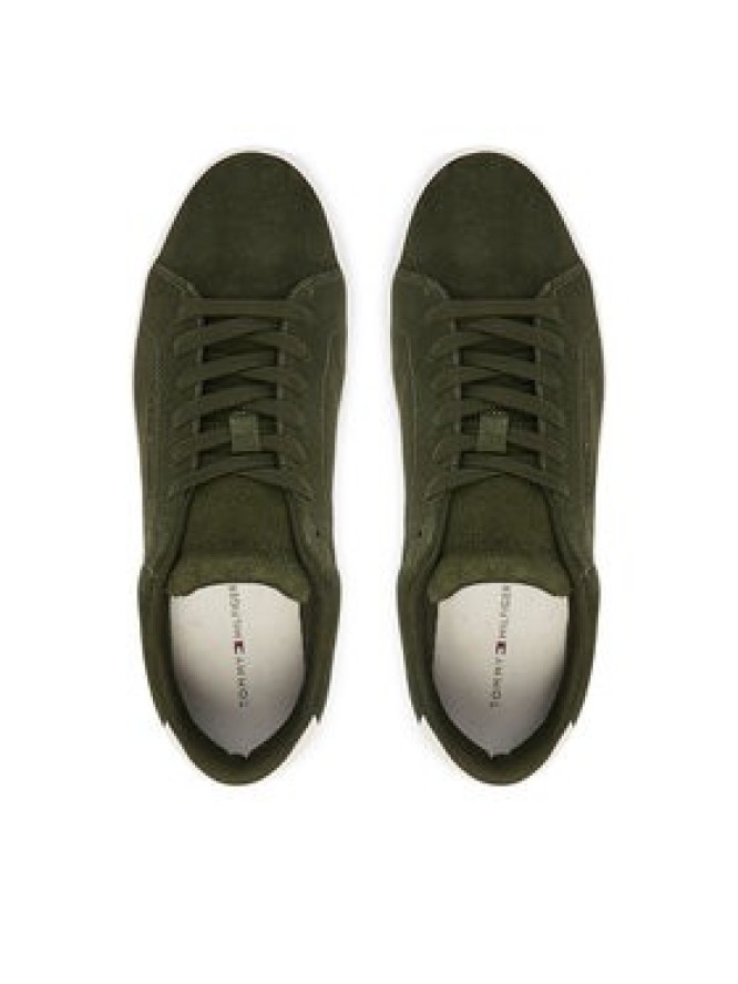 Tommy Hilfiger Sneakersy Th Court Core Suede FM0FM05716 Zielony