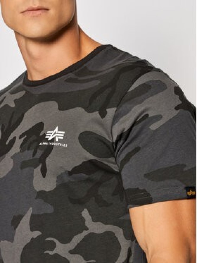 Alpha Industries T-Shirt Backprint T Camo 128507C Czarny Regular Fit