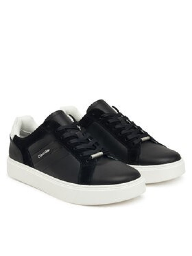 Calvin Klein Sneakersy Classic Cupsole Laceup Tape Lth YM0YM01430 Czarny