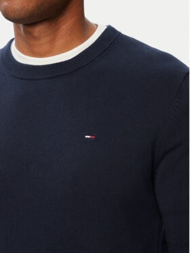 Tommy Jeans Sweter Essential DM0DM22853 Granatowy Slim Fit