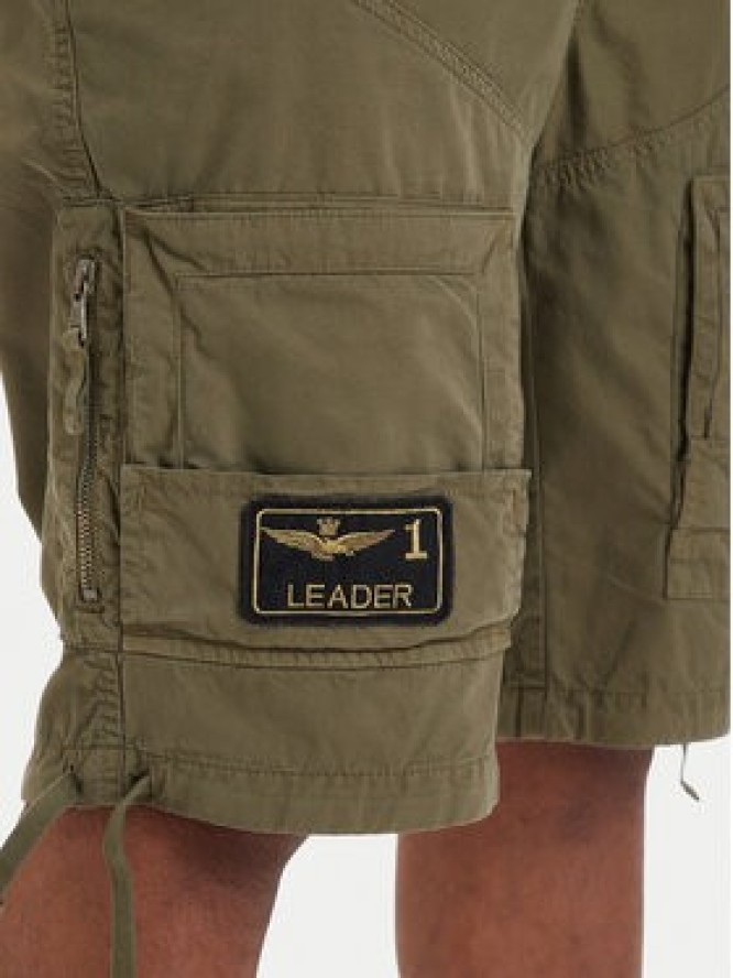 Aeronautica Militare Szorty materiałowe 261BE0041UCT01122 Zielony Regular Fit