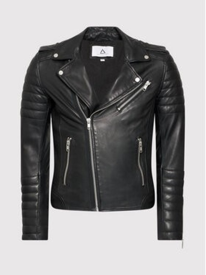 Serge Pariente Kurtka skórzana Hipster Czarny Regular Fit