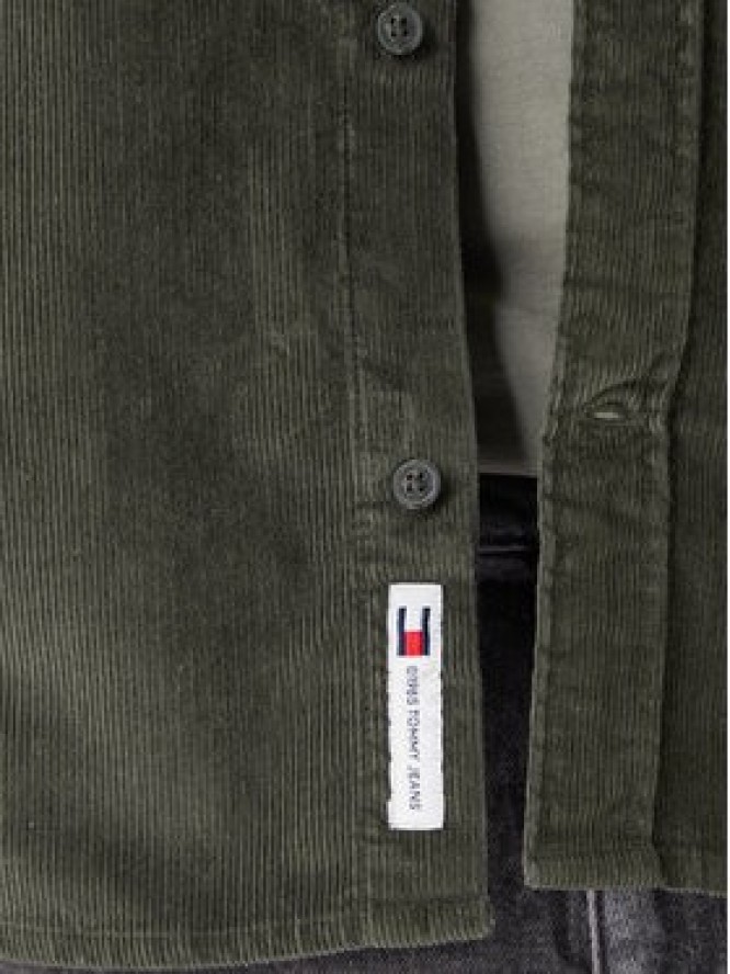 Tommy Jeans Koszula Baby Cord DM0DM22021 Zielony Regular Fit