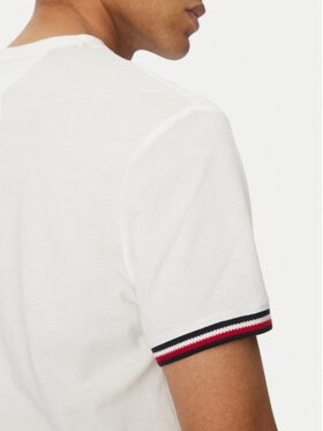Tommy Hilfiger T-Shirt Global Stripe MW0MW38630 Biały Regular Fit