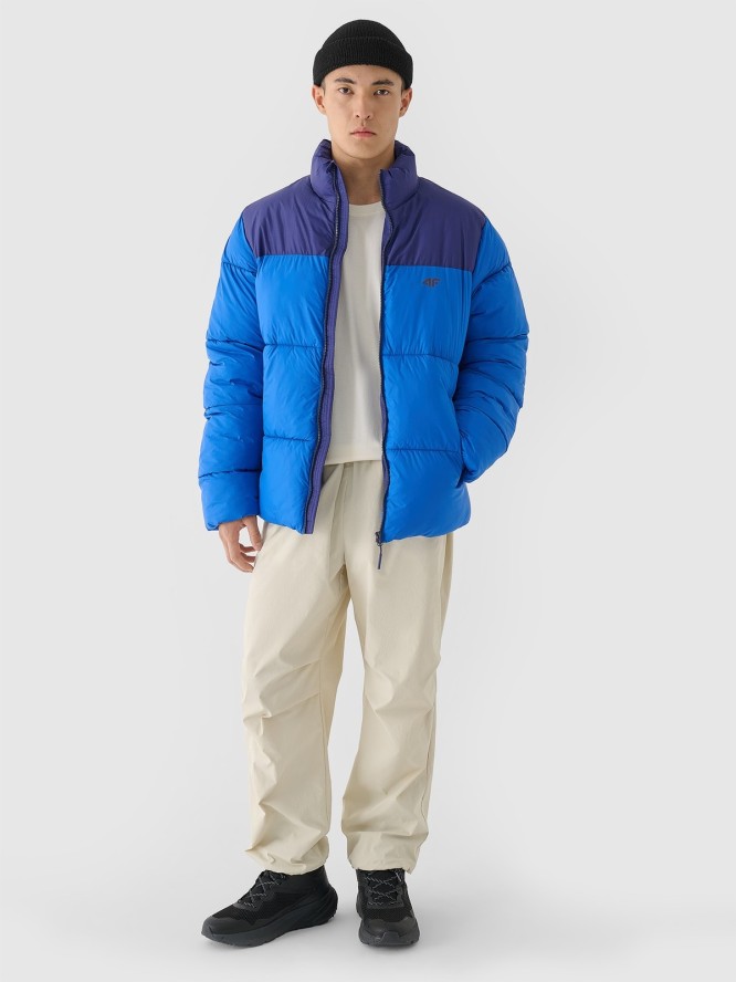 4F Kurtka puchowa z syntetycznym wypełnieniem męska - niebieska S