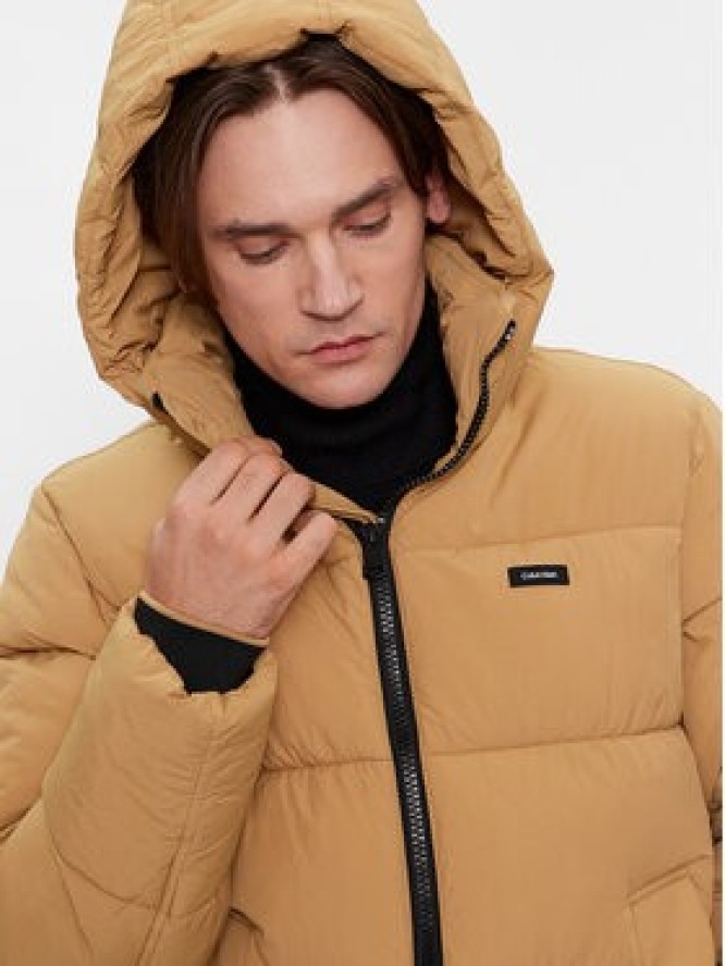 Calvin Klein Kurtka zimowa Crinkle K10K110336 Khaki Regular Fit