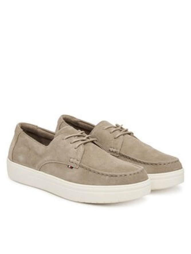 Tommy Hilfiger Półbuty Casual Suede Stitch Toe Hybrid FM0FM05707 Beżowy