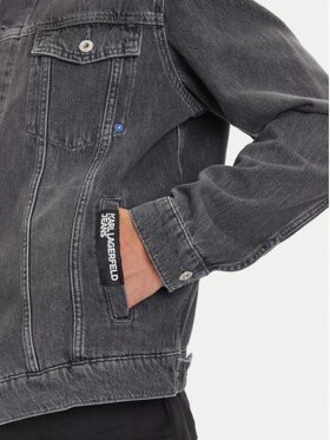 Karl Lagerfeld Jeans Kurtka jeansowa A3M14062 Szary Regular Fit