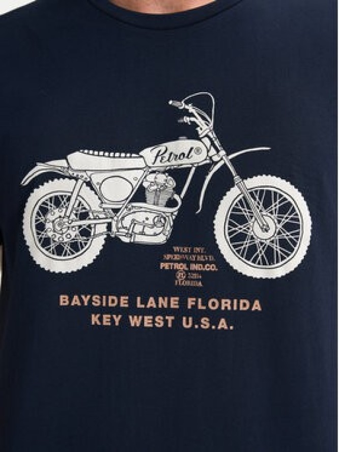 Petrol Industries T-Shirt M-1050-TSR707 Granatowy Regular Fit