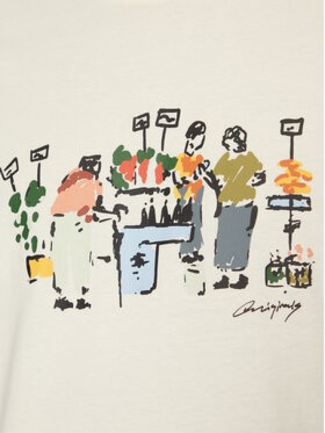 Jack & Jones T-Shirt Machester 12273549 Écru Relaxed Fit