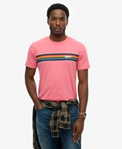 superdry Outdoor Stripe Logo Relaxed T-Shirt z bawełny organicznej – Desert