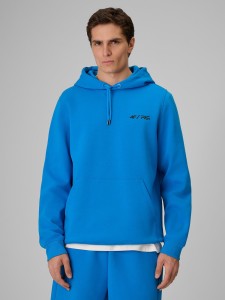4F Bluza dresowa regular z kapturem męska 4F x Robert Lewandowski - niebieska XL