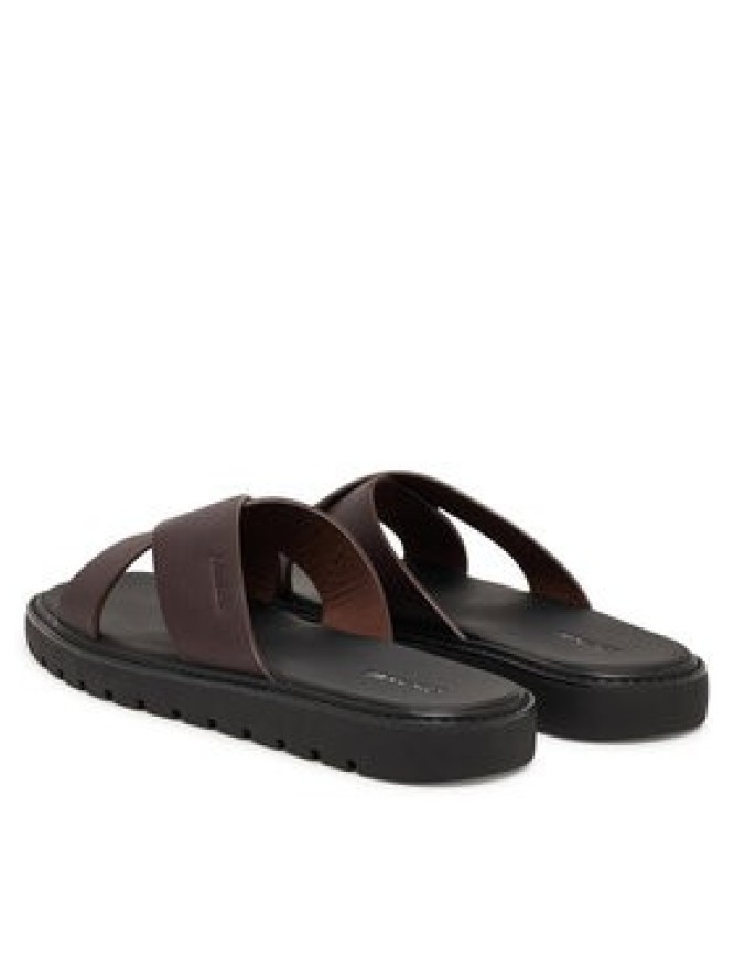 Calvin Klein Klapki Sq Molded Sandal Xcross Lth HM0HM02235 Brązowy