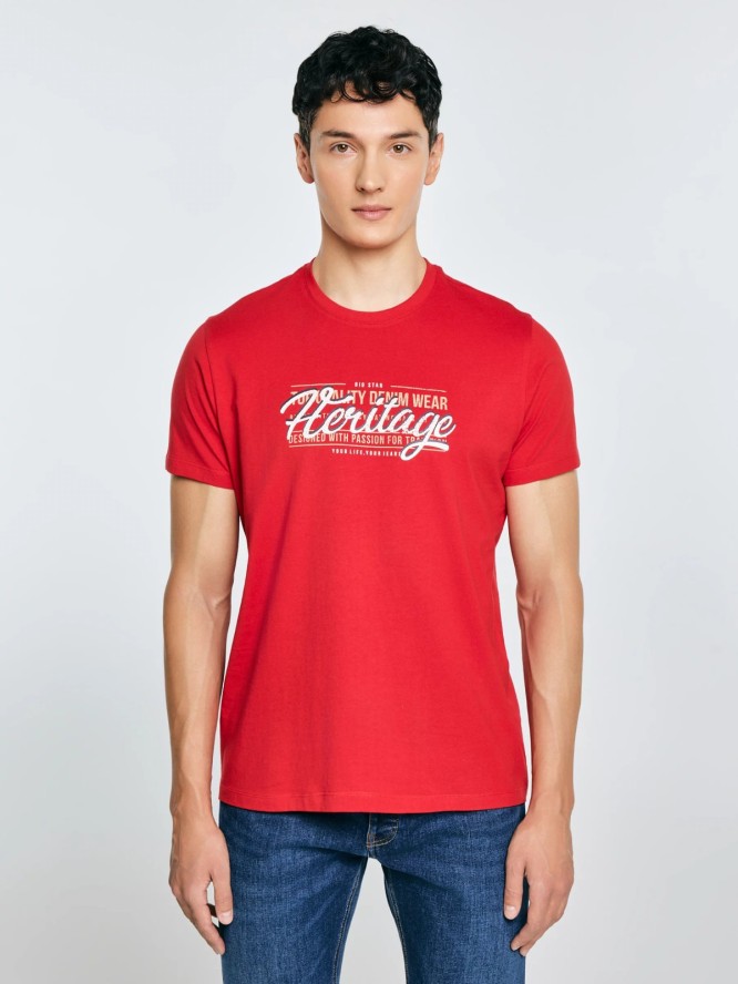 Koszulka męska z nadrukiem czerwona Keren 603