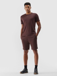 4F Spodenki treningowe szybkoschnące męskie - brązowe XL