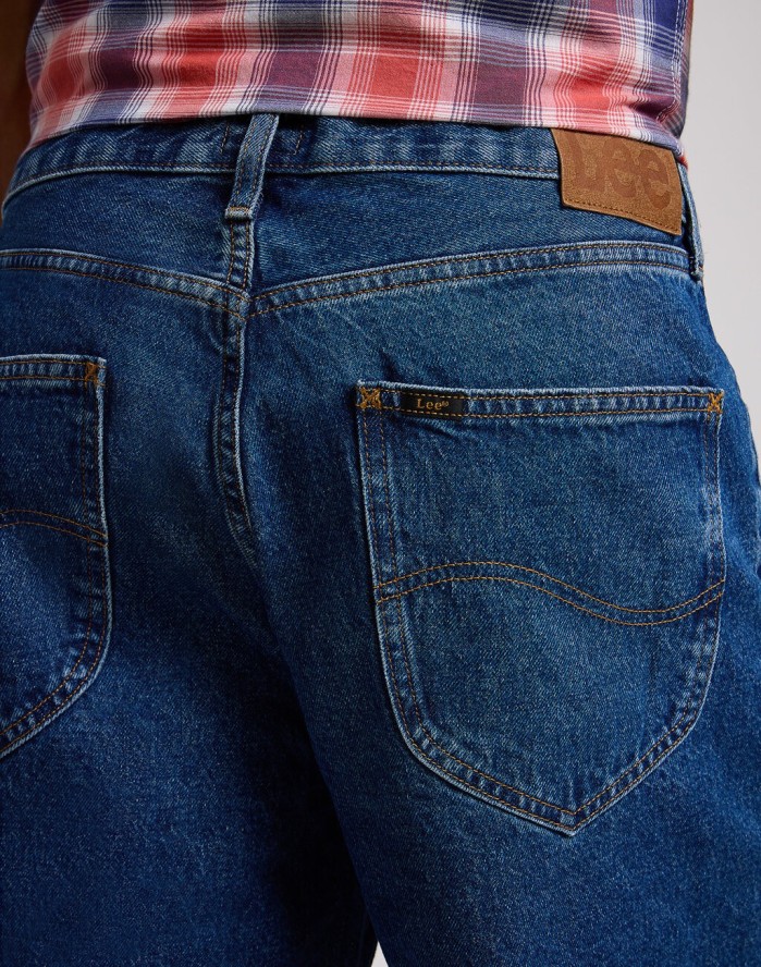 LEE MESKIE SPODNIE ASHER SHORT MID STONE WASH 112349331 L70U018040