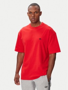 adidas T-Shirt Trefoil Essentials HZ1003 Czerwony Loose Fit