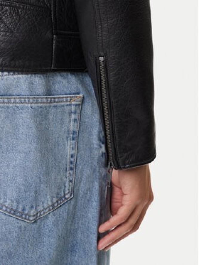 HUGO Kurtka skórzana Lowis-6 50542108 Czarny Regular Fit