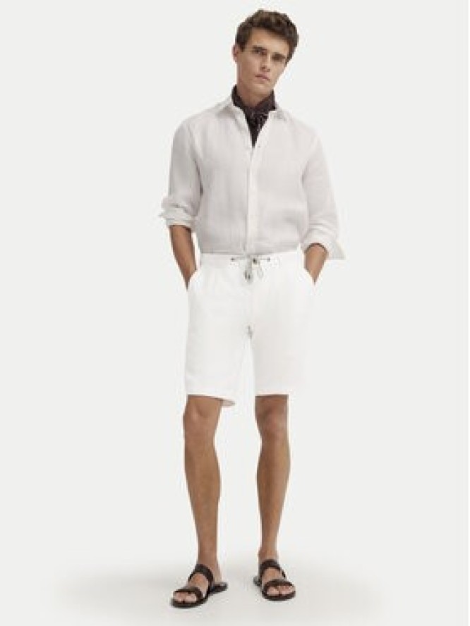 Bugatti Szorty materiałowe 1949-76419C M Biały Regular Fit