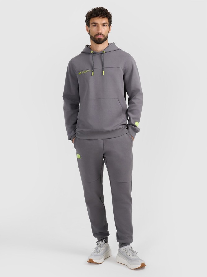 4F Bluza dresowa nierozpinana z kapturem męska - szara M