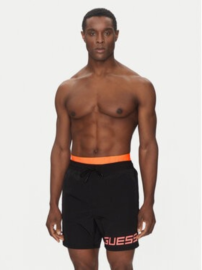 Guess Szorty kąpielowe F5GT12 WH1C2 Czarny Regular Fit