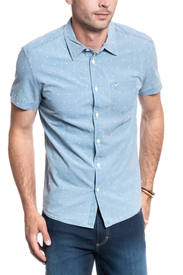 WRANGLER SS 1 PKT SHIRT CERULEAN BLUE W5L56GXVT 112130199