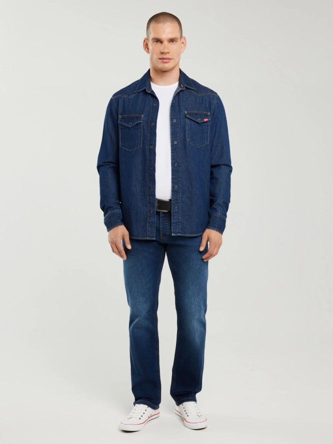 Koszula męska jeansowa granatowa Chuck 761