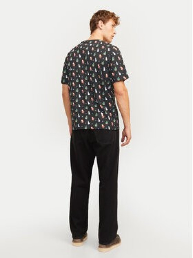 Jack & Jones T-Shirt Xmas Merry 12265399 Czarny Standard Fit