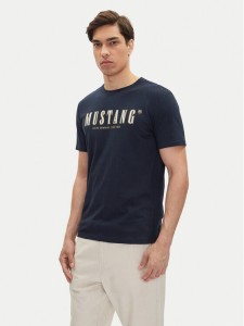 Mustang T-Shirt Austin 1016281 Granatowy Regular Fit