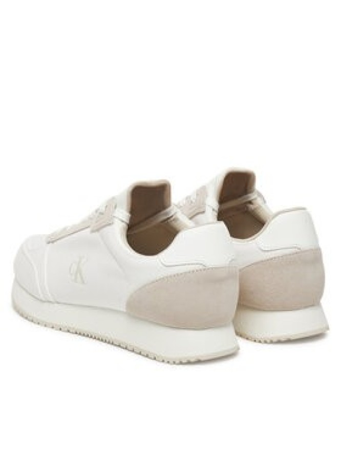 Calvin Klein Jeans Sneakersy Runner Sock Laceup Mg Canvas YM0YM01217 Biały