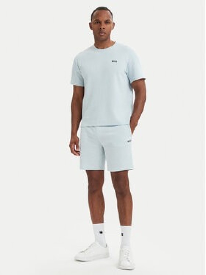 BOSS Szorty sportowe Waffle 50535884 Niebieski jasny Regular Fit