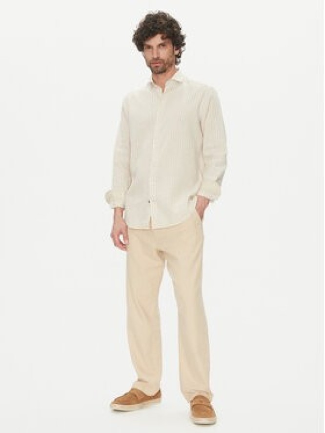 Hechter Paris Koszula 60357 151606 Beżowy Regular Fit