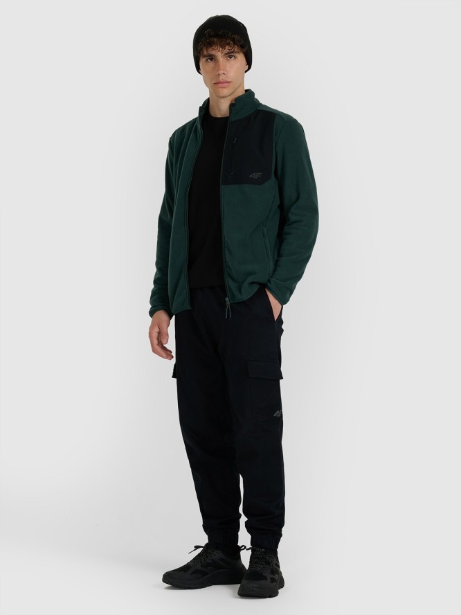 4F Polar ze stójką regular męski - zielony 3XL