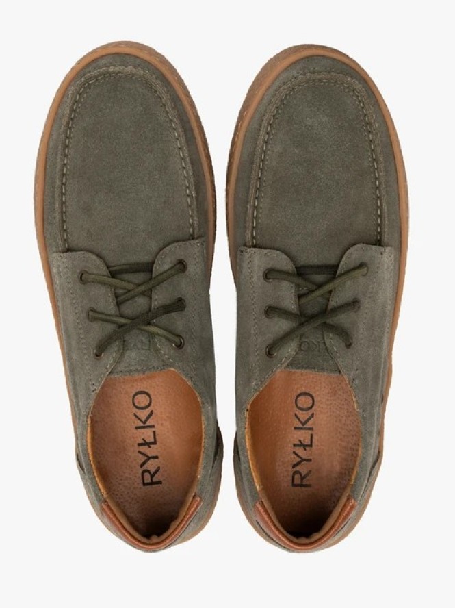 Welurowe półbuty męskie w stylu casual