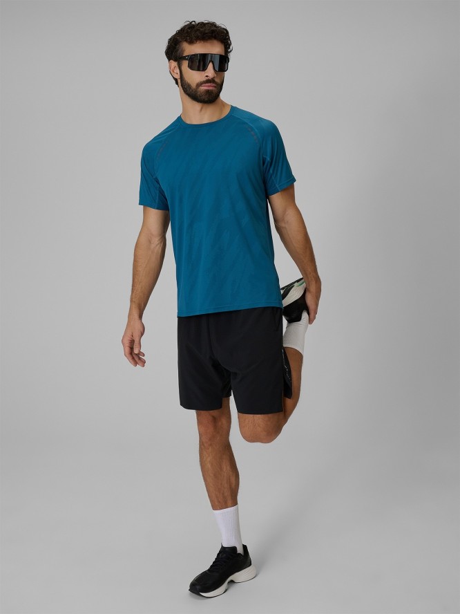 4F Koszulka do biegania szybkoschnąca męska - turkusowa XL