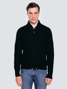 Sweter męski ze stójką czarny Neroni 906