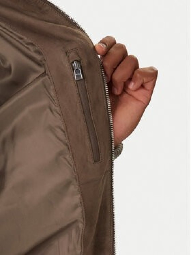 BOSS Kurtka skórzana H-Maparo 50547673 Beżowy Regular Fit